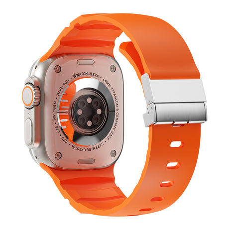 Apple Watch 44mm Zore KRD-145 Metal Tokalı Silikon Kordon