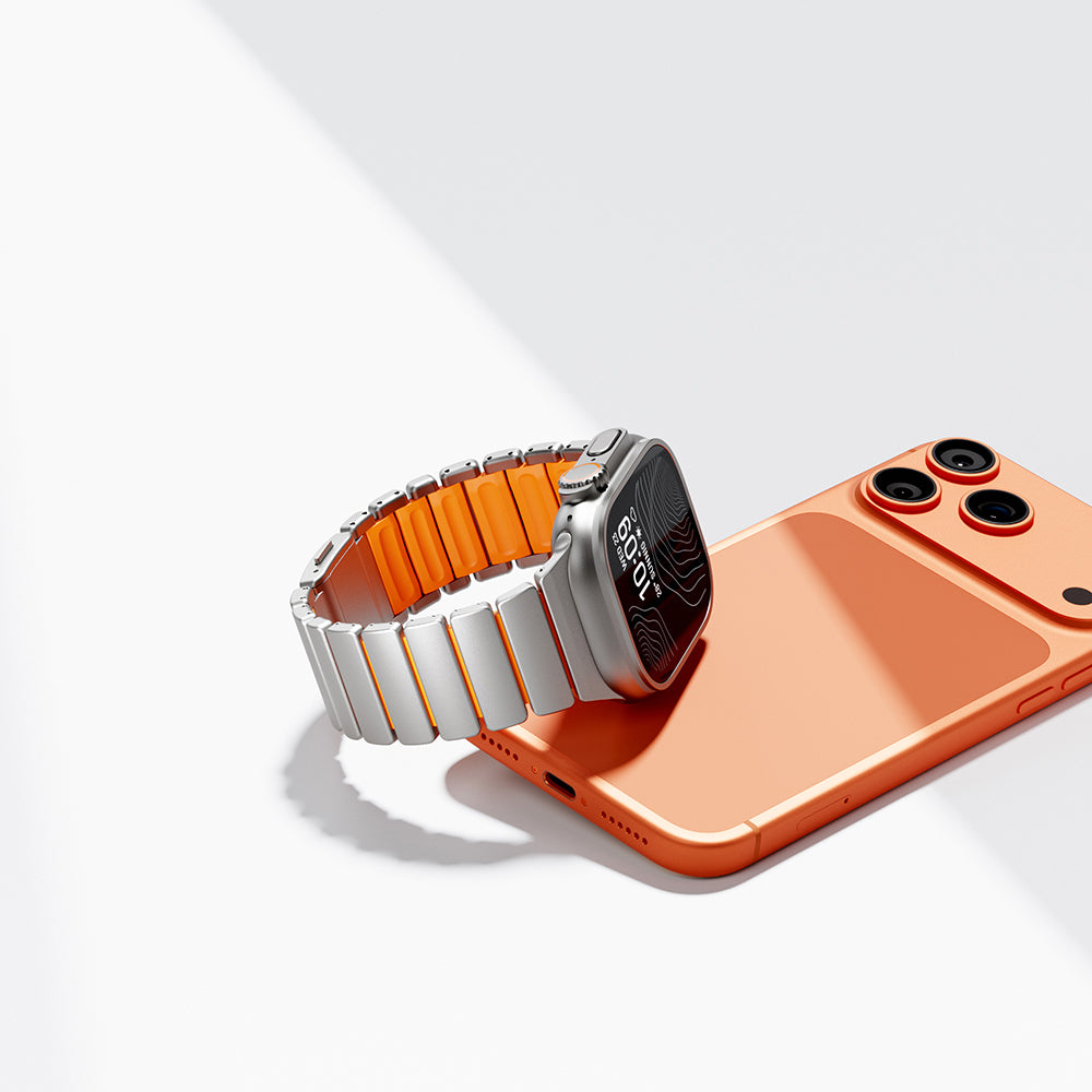Apple Watch 44mm Zore KRD-152 Titanyum Silikon Kordon