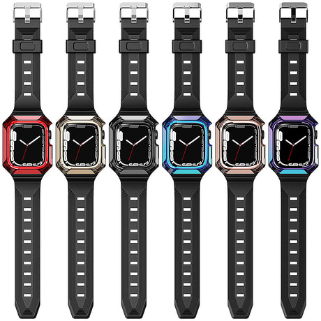 Apple Watch 44mm Zore KRD-88 Sert PC Kasa Koruyuculu Silikon Kordon