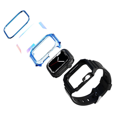Apple Watch 44mm Zore KRD-88 Sert PC Kasa Koruyuculu Silikon Kordon