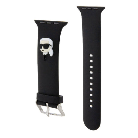 Apple Watch 7 41mm Karl Lagerfeld Orjinal Lisanslı İkonik Karl Head Logolu Silikon Kordon