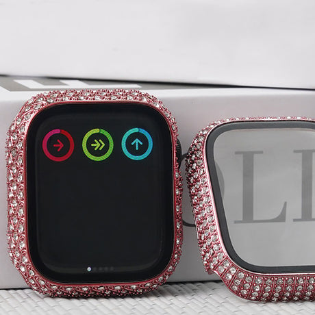Apple Watch 7 41mm Zore Watch Gard 24 Kenarları Taşlı Sert PC Kasa Ve Ekran Koruyucu