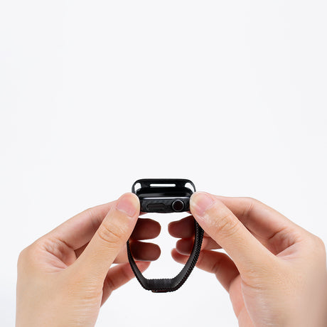 Apple Watch 7 45mm 600D Aramid Fiber Classic Serisi Black-Grey Twill Kasa Koruyucu Pitaka Air Case