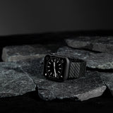 Apple Watch 7 45mm 600D Aramid Fiber Classic Serisi Black-Grey Twill Kasa Koruyucu Pitaka Air Case