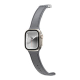Apple Watch 7 45mm Amazingthing Titan Swift Deri Dokulu Silikon Kordon