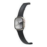 Apple Watch 7 45mm Amazingthing Titan Swift Deri Dokulu Silikon Kordon