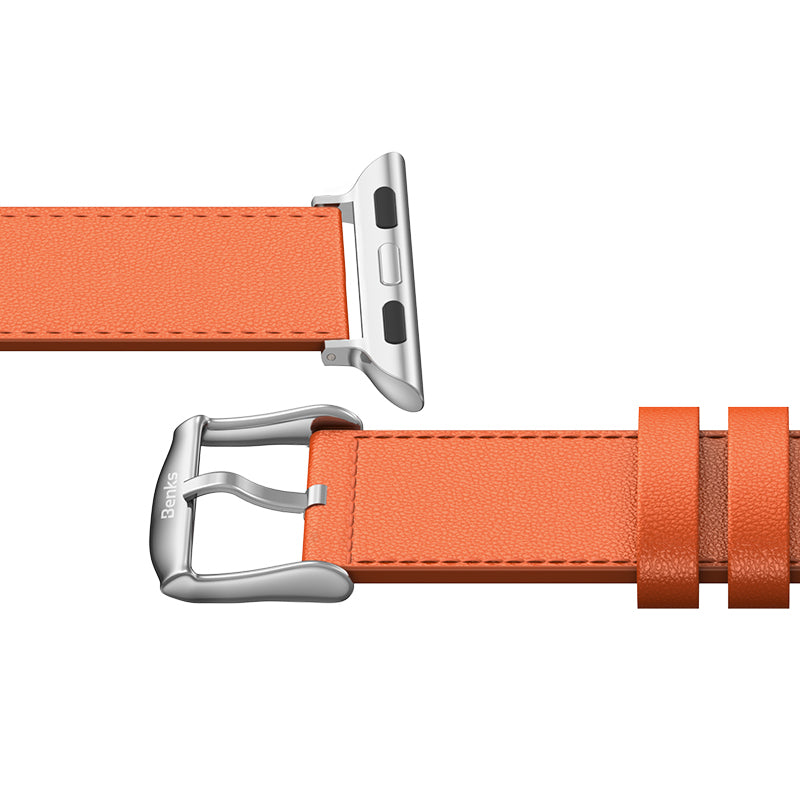 Apple Watch 7 45mm Benks Vintage Genuine Leather Serisi Deri Kordon Strap Kayış
