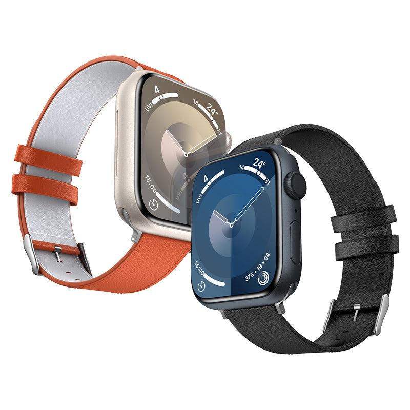 Apple Watch 7 45mm Benks Vintage Genuine Leather Serisi Deri Kordon Strap Kayış