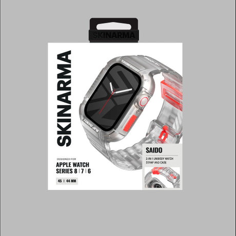 Apple Watch 7 45mm SkinArma Saido Sert PC Kasa Koruyuculu Silikon Kordon