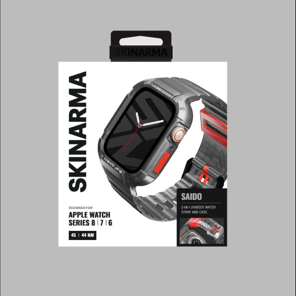 Apple Watch 7 45mm SkinArma Saido Sert PC Kasa Koruyuculu Silikon Kordon