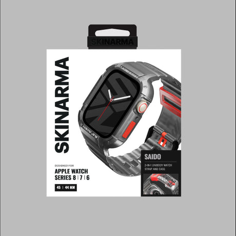 Apple Watch 7 45mm SkinArma Saido Sert PC Kasa Koruyuculu Silikon Kordon