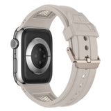 Apple Watch 7 45mm Zore KRD-117 Hava Alabilen Delikli Metal Süslemeli Desenli Silikon Kordon