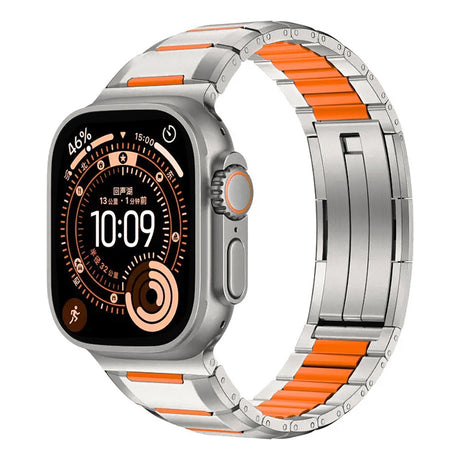Apple Watch 7 45mm Zore KRD-155 Metal Silikon Kordon