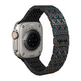 Apple Watch Serisi Uyumlu Aramid Fiber ve Karbon Fiber Pitaka Dreamland ChromaCarbon Serisi Stairs Universal Kordon