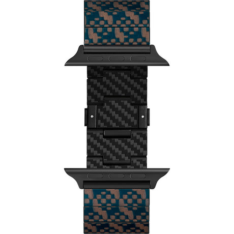 Apple Watch Serisi Uyumlu Aramid Fiber ve Karbon Fiber Pitaka Dreamland ChromaCarbon Serisi Stairs Universal Kordon