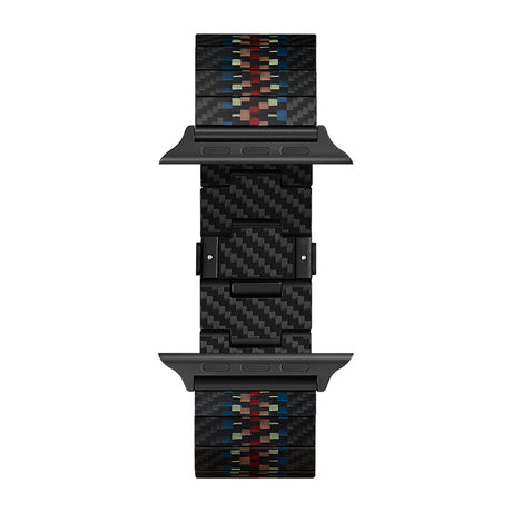 Apple Watch Serisi Uyumlu Aramid Fiber ve Karbon Fiber Pitaka Modern Serisi Rhapsody Universal Kordon