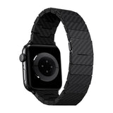 Apple Watch Serisi Uyumlu Karbon Fiber Pitaka Modern Serisi Black-Grey Twill Universal Kordon