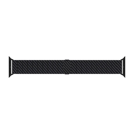 Apple Watch Serisi Uyumlu Karbon Fiber Pitaka Modern Serisi Black-Grey Twill Universal Kordon