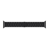 Apple Watch Serisi Uyumlu Karbon Fiber Pitaka Retro Serisi Black-Grey Twill Universal Kordon