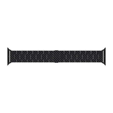 Apple Watch Serisi Uyumlu Karbon Fiber Pitaka Retro Serisi Black-Grey Twill Universal Kordon