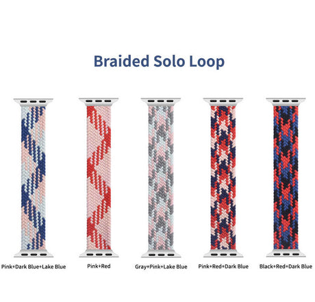 Apple Watch Ultra 49mm Kordon Wiwu Braided Solo Loop Contrast Color Medium Strap Kayış