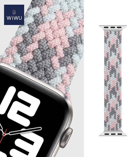 Apple Watch Ultra 49mm Kordon Wiwu Braided Solo Loop Contrast Color Small Strap Kayış