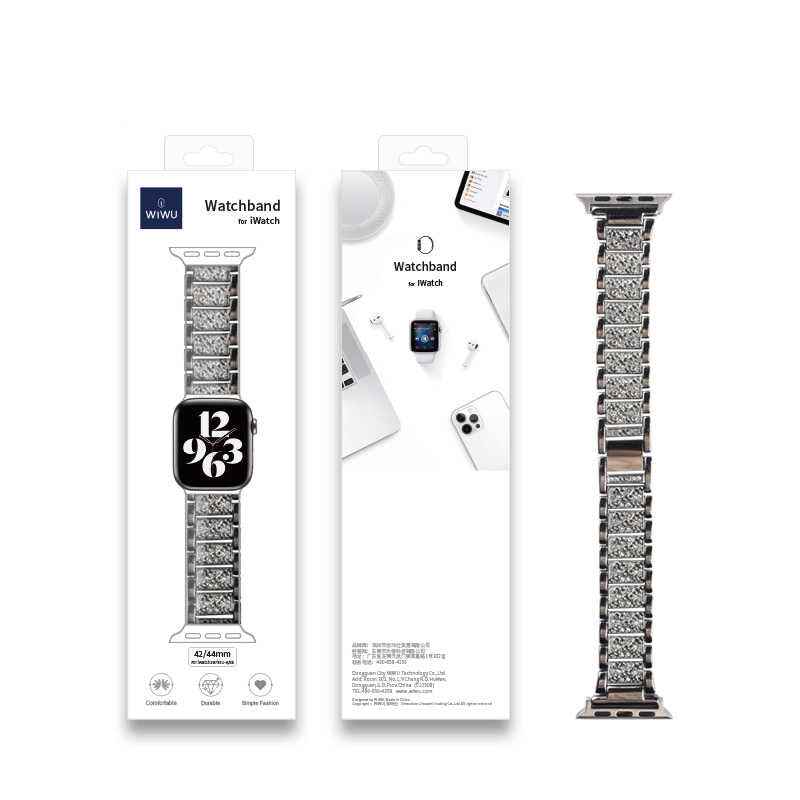Apple Watch Ultra 49mm Kordon Wiwu Three Beads Set Auger Metal Strap Kayış