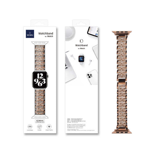 Apple Watch Ultra 49mm Kordon Wiwu Three Beads Set Auger Metal Strap Kayış