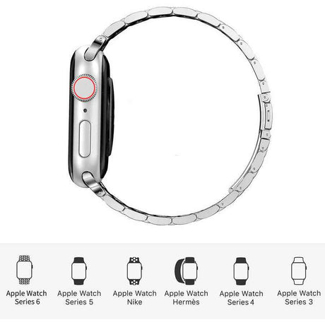 Apple Watch Ultra 49mm Kordon Wiwu Ultra Thin Steel Belt Three Beads Metal Strap Kayış