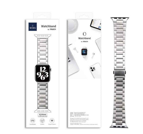 Apple Watch Ultra 49mm Kordon Wiwu Ultra Thin Steel Belt Three Beads Metal Strap Kayış