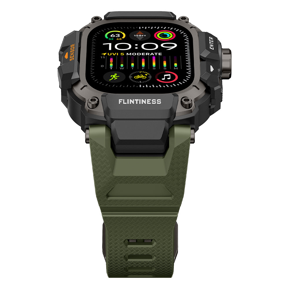 Apple Watch Ultra 49mm Mohseven iWatch Punk Fortress Serisi Kasa Koruyuculu Silikon Kordon