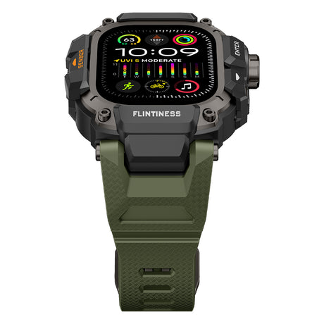 Apple Watch Ultra 49mm Mohseven iWatch Punk Fortress Serisi Kasa Koruyuculu Silikon Kordon