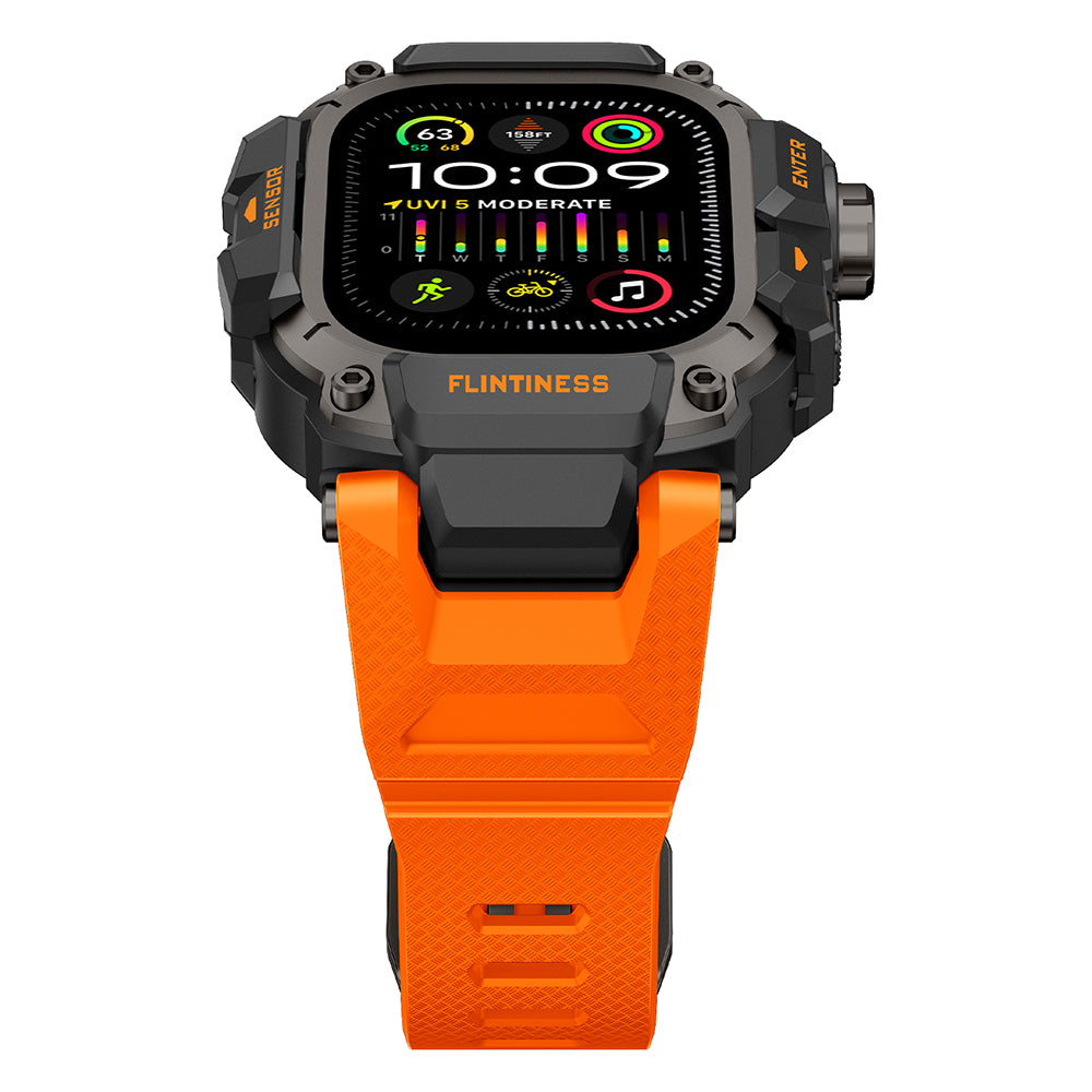 Apple Watch Ultra 49mm Mohseven iWatch Punk Fortress Serisi Kasa Koruyuculu Silikon Kordon