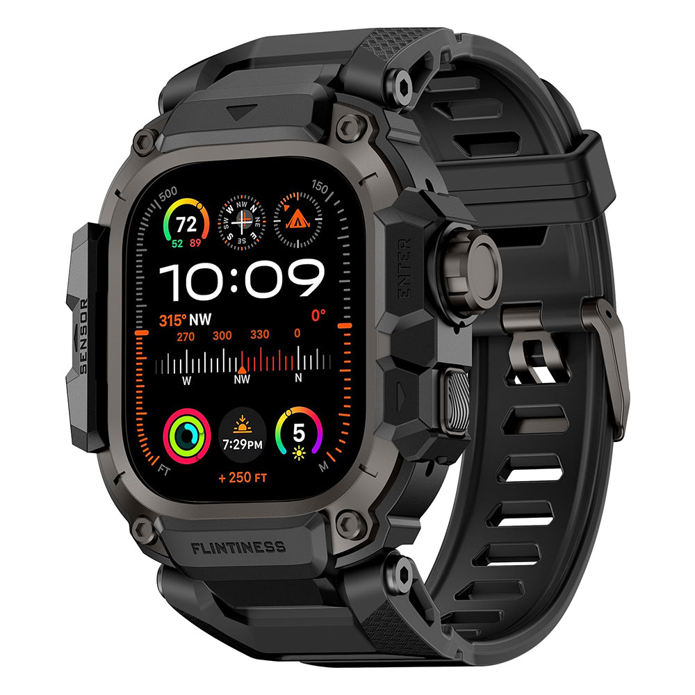 Apple Watch Ultra 49mm Mohseven iWatch Punk Fortress Serisi Kasa Koruyuculu Silikon Kordon