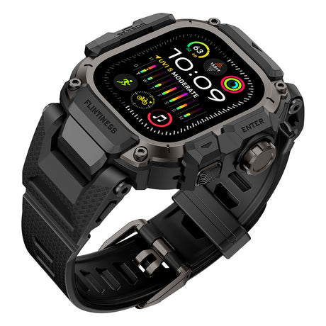 Apple Watch Ultra 49mm Mohseven iWatch Punk Fortress Serisi Kasa Koruyuculu Silikon Kordon