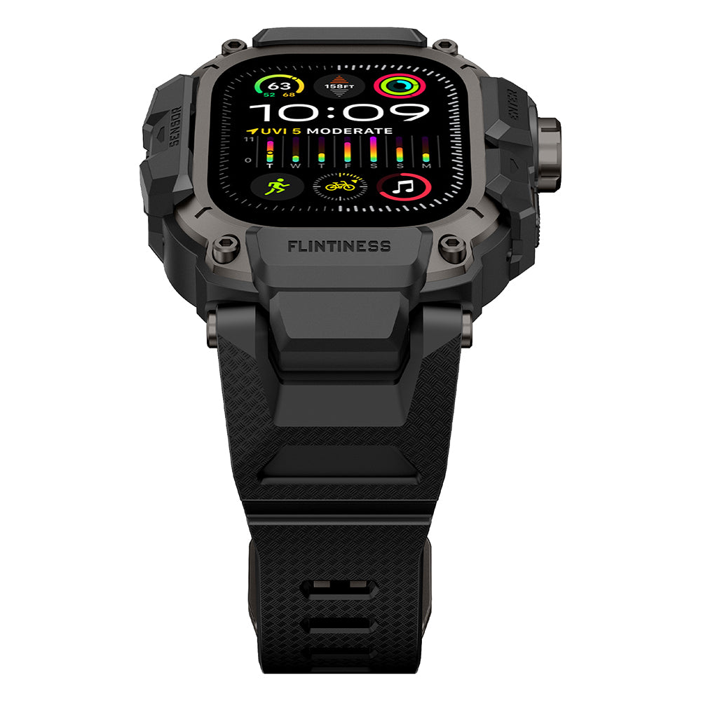 Apple Watch Ultra 49mm Mohseven iWatch Punk Fortress Serisi Kasa Koruyuculu Silikon Kordon