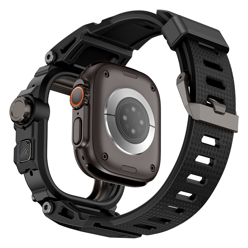 Apple Watch Ultra 49mm Mohseven iWatch Punk Fortress Serisi Kasa Koruyuculu Silikon Kordon