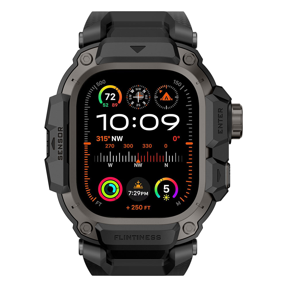 Apple Watch Ultra 49mm Mohseven iWatch Punk Fortress Serisi Kasa Koruyuculu Silikon Kordon