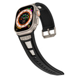 Apple Watch Ultra 49mm Zore KRD-117 Hava Alabilen Delikli Metal Süslemeli Desenli Silikon Kordon