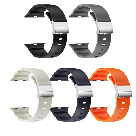 Apple Watch Ultra 49mm Zore KRD-145 Metal Tokalı Silikon Kordon