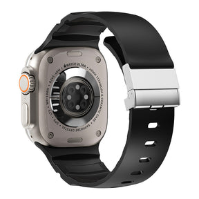 Apple Watch Ultra 49mm Zore KRD-145 Metal Tokalı Silikon Kordon