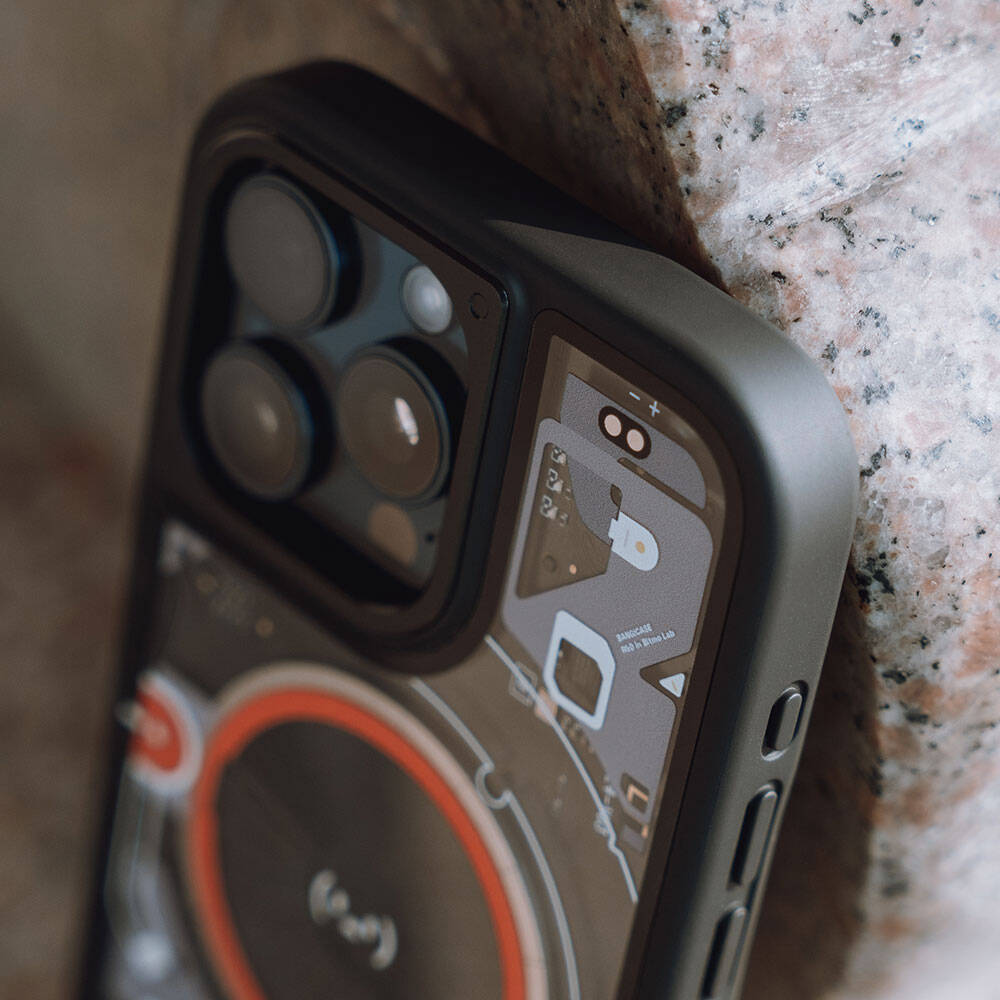 iPhone 15 Pro Kılıf Özelleştirilebilir 3 Fonksiyonlu Bluetooth Bağlantılı Bitmo Lab Bangcase Akıllı M-safe Kapak