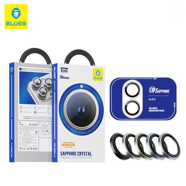 Blueo Sapphire iPhone 17 Uyumlu 9 MOhs %99.99 Orijinal Safir Black Titanium Kamera Lens Koruyucu