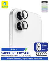 Blueo Sapphire iPhone 17 Uyumlu 9 MOhs %99.99 Orijinal Safir Silver Titanium Kamera Lens Koruyucu