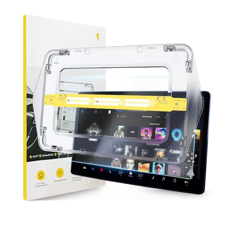 BYD 12.8 inç Araç Multimedya Ekran Koruyucu Uygulama Aparatlı Zore Premium Temperli Cam Ekran Koruyucu