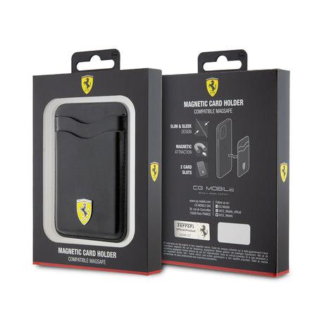 Ferrari Orjinal Lisanslı Magnetik Metal Logolu PU Deri Kartlık