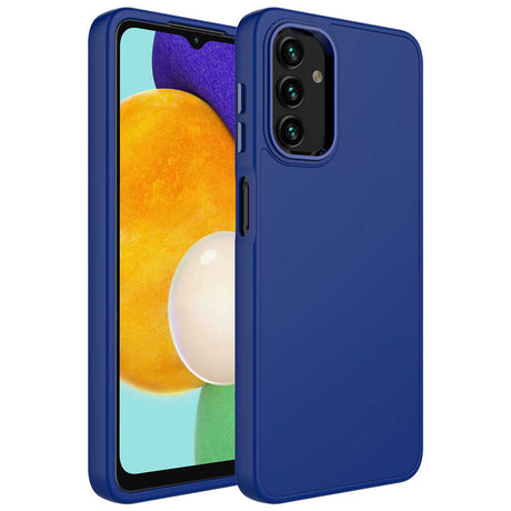 Galaxy A13 4G Kılıf Metal Çerçeve ve Buton Tasarımlı Silikon Zore Luna Kapak