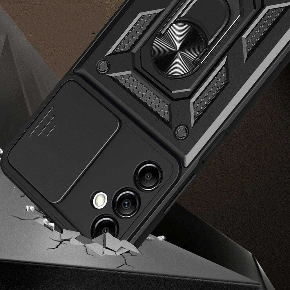 Galaxy A14 Kılıf Magnetik Standlı Kamera Korumalı Zore Sürgülü Vega Kapak