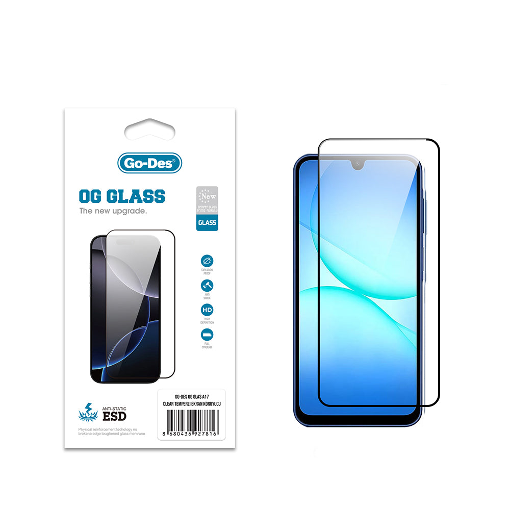 Galaxy A17 Go Des OG Glass Antistatik Temperli Cam Ekran Koruyucu