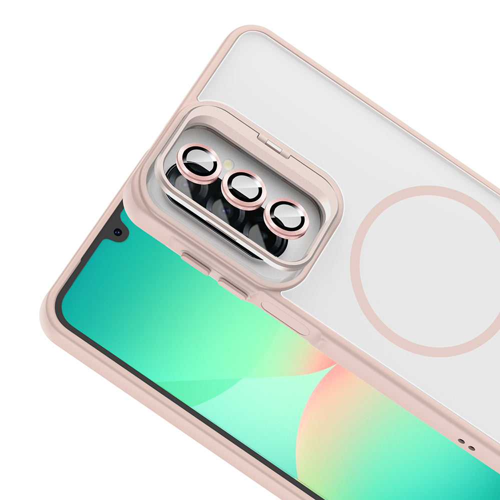 Galaxy A17 Kılıf Standlı ve Kamera Lens Hediyeli Zore Etro Kapak